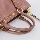Miu Miu Matelasse Hand Bag Leather 2way Pink Gold Auth 211193V-7