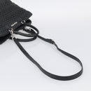 Miu Miu Matelasse Hand Bag Leather 2way Black Silver Auth 211194-10