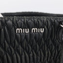 Miu Miu Matelasse Hand Bag Leather 2way Black Silver Auth 211194-18