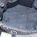 Miu Miu Matelasse Hand Bag Leather 2way Black Silver Auth 211194-23