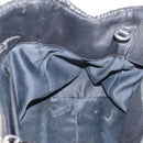 Miu Miu Matelasse Hand Bag Leather 2way Black Silver Auth 211194-25
