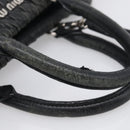 Miu Miu Matelasse Hand Bag Leather 2way Black Silver Auth 211194-8