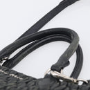 Miu Miu Matelasse Hand Bag Leather 2way Black Silver Auth 211194-9