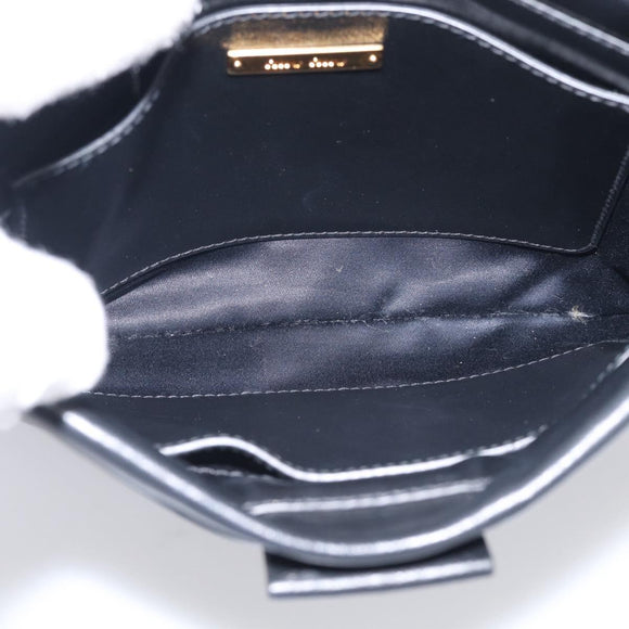 Miu Miu Chain Shoulder Bag Leather Black Gold Auth 211196V