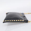 Miu Miu Chain Shoulder Bag Leather Black Gold Auth 211196V-5