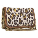 Stella McCartney Chain Shoulder Bag Canvas Beige Gold 291622 Auth 211197A-1