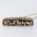Stella McCartney Chain Shoulder Bag Canvas Beige Gold 291622 Auth 211197A-10