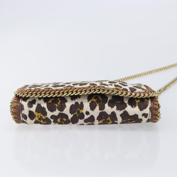 Stella McCartney Chain Shoulder Bag Canvas Beige Gold 291622 Auth 211197A