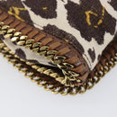 Stella McCartney Chain Shoulder Bag Canvas Beige Gold 291622 Auth 211197A-14