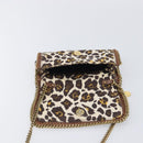 Stella McCartney Chain Shoulder Bag Canvas Beige Gold 291622 Auth 211197A-16