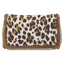 Stella McCartney Chain Shoulder Bag Canvas Beige Gold 291622 Auth 211197A-2