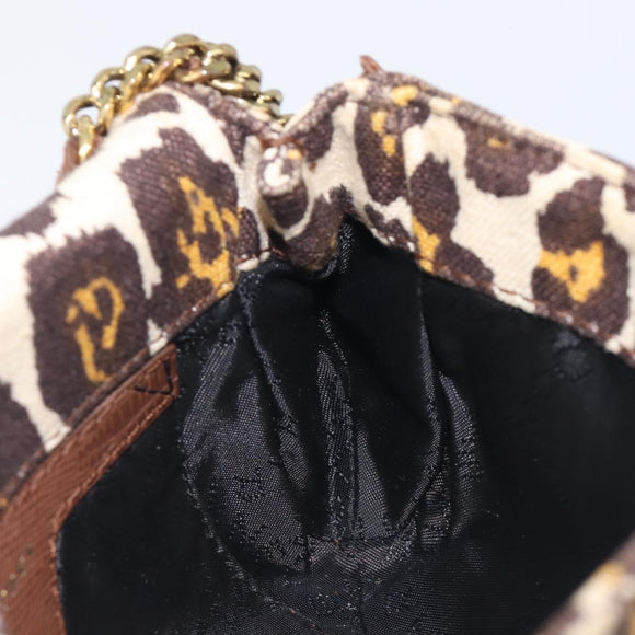 Stella McCartney Chain Shoulder Bag Canvas Beige Gold 291622 Auth 211197A