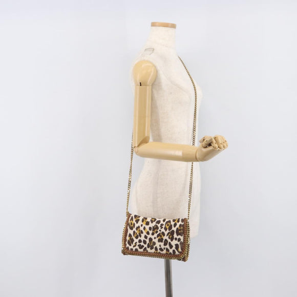 Stella McCartney Chain Shoulder Bag Canvas Beige Gold 291622 Auth 211197A