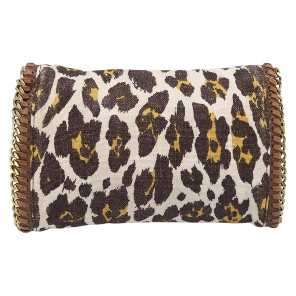 Stella McCartney Chain Shoulder Bag Canvas Beige Gold 291622 Auth 211197A