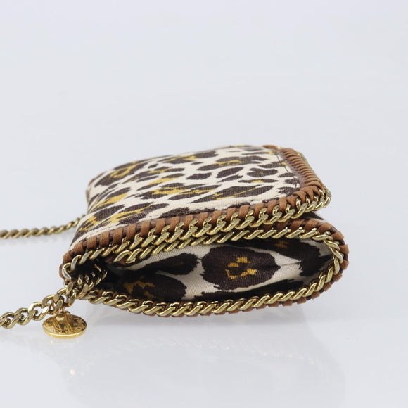 Stella McCartney Chain Shoulder Bag Canvas Beige Gold 291622 Auth 211197A