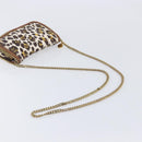 Stella McCartney Chain Shoulder Bag Canvas Beige Gold 291622 Auth 211197A-7