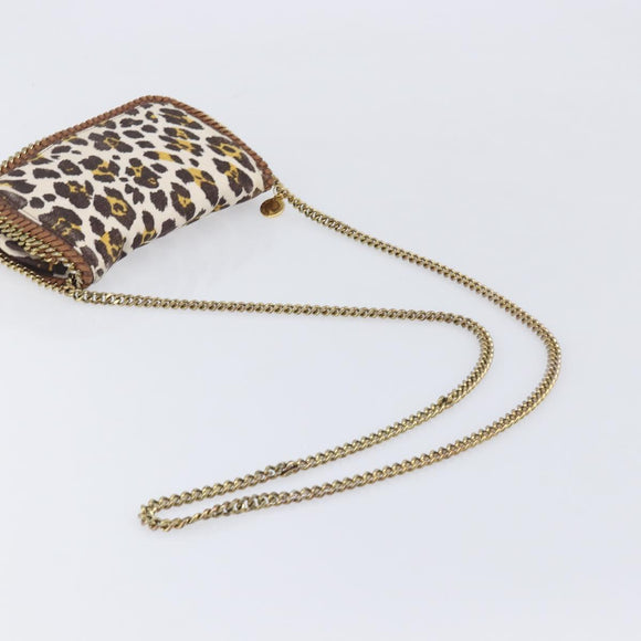 Stella McCartney Chain Shoulder Bag Canvas Beige Gold 291622 Auth 211197A