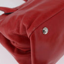 Miu Miu Hand Bag Vitellolux 2way Red Silver Auth 211199V-10