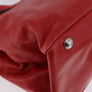 Miu Miu Hand Bag Vitellolux 2way Red Silver Auth 211199V-19