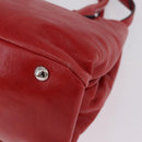 Miu Miu Hand Bag Vitellolux 2way Red Silver Auth 211199V-20
