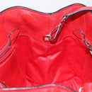 Miu Miu Hand Bag Vitellolux 2way Red Silver Auth 211199V-23