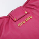 Miu Miu Shoulder Bag Leather Pink Gold Auth 211200A-16
