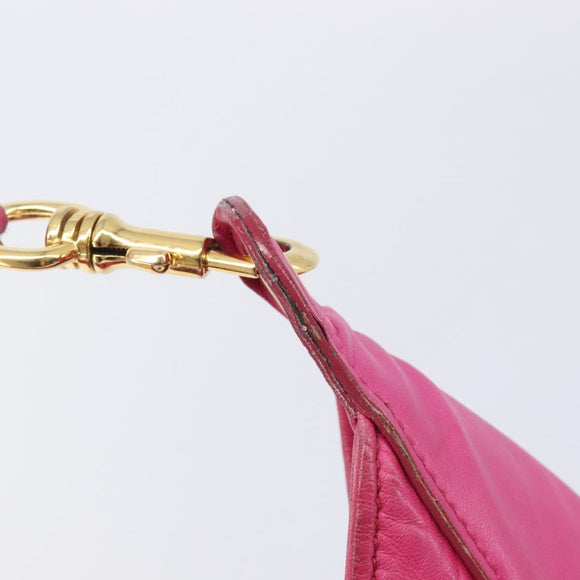 Miu Miu Shoulder Bag Leather Pink Gold Auth 211200A