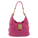Miu Miu Shoulder Bag Leather Pink Gold Auth 211200A-2