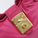 Miu Miu Shoulder Bag Leather Pink Gold Auth 211200A-20