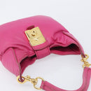 Miu Miu Shoulder Bag Leather Pink Gold Auth 211200A-6