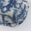 Christian Dior Pile trotter Hand Bag Blue White Auth 211202-14