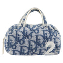 Christian Dior Pile trotter Hand Bag Blue White Auth 211202-2
