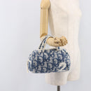 Christian Dior Pile trotter Hand Bag Blue White Auth 211202-28