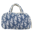 Christian Dior Pile trotter Hand Bag Blue White Auth 211202-3