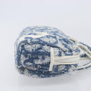 Christian Dior Pile trotter Hand Bag Blue White Auth 211202-4