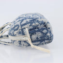 Christian Dior Pile trotter Hand Bag Blue White Auth 211202-5