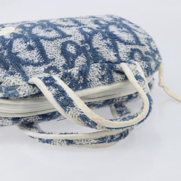 Christian Dior Pile trotter Hand Bag Blue White Auth 211202
