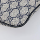 GUCCI GG Supreme Sherry Line Shoulder Bag PVC Navy Gold 904 02 047 Auth 211203-11