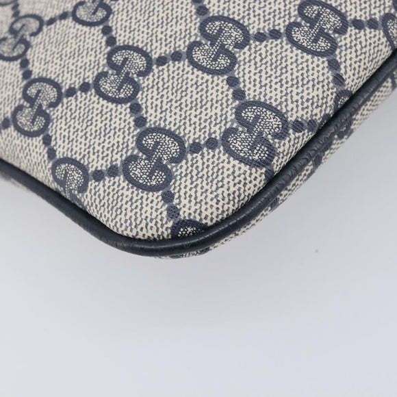 GUCCI GG Supreme Sherry Line Shoulder Bag PVC Navy Gold 904 02 047 Auth 211203