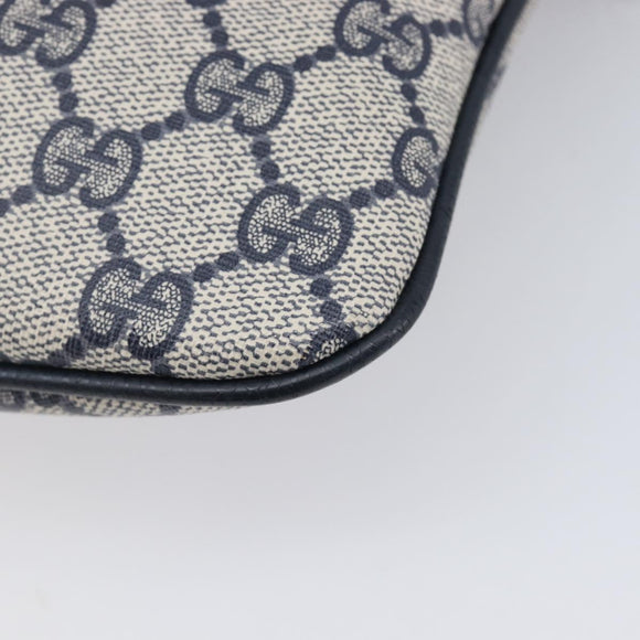 GUCCI GG Supreme Sherry Line Shoulder Bag PVC Navy Gold 904 02 047 Auth 211203