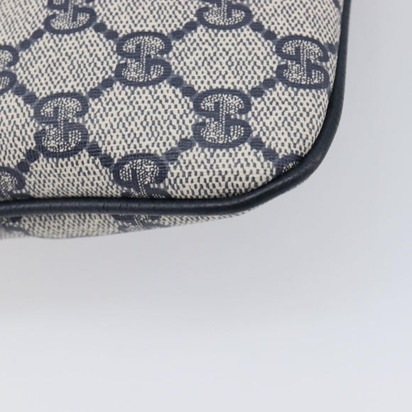 GUCCI GG Supreme Sherry Line Shoulder Bag PVC Navy Gold 904 02 047 Auth 211203