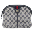 GUCCI GG Supreme Sherry Line Shoulder Bag PVC Navy Gold 904 02 047 Auth 211203-2