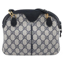 GUCCI GG Supreme Sherry Line Shoulder Bag PVC Navy Gold 904 02 047 Auth 211203-3