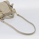 Miu Miu Hand Bag Vitellolux 2way Beige Gold Auth 211204V-10