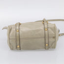 Miu Miu Hand Bag Vitellolux 2way Beige Gold Auth 211204V-12