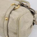 Miu Miu Hand Bag Vitellolux 2way Beige Gold Auth 211204V-13
