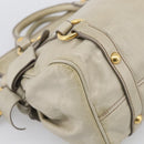 Miu Miu Hand Bag Vitellolux 2way Beige Gold Auth 211204V-16
