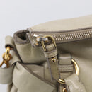 Miu Miu Hand Bag Vitellolux 2way Beige Gold Auth 211204V-18