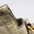 Miu Miu Hand Bag Vitellolux 2way Beige Gold Auth 211204V-19