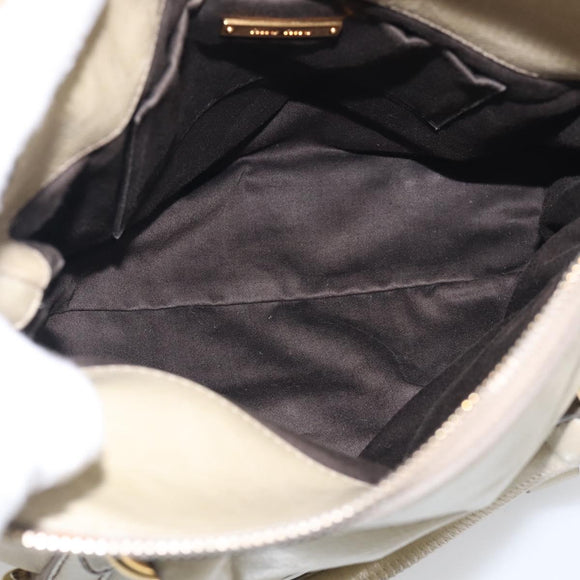 Miu Miu Hand Bag Vitellolux 2way Beige Gold Auth 211204V